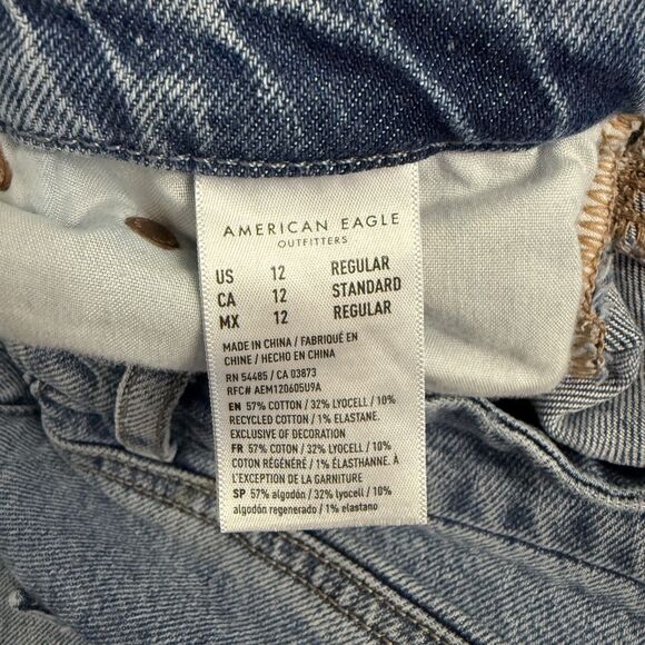 American Eagle Women's Size 12 Blue Curvy 90's Bootcut Denim Jeans Y2K Retro - Picture 7 of 8